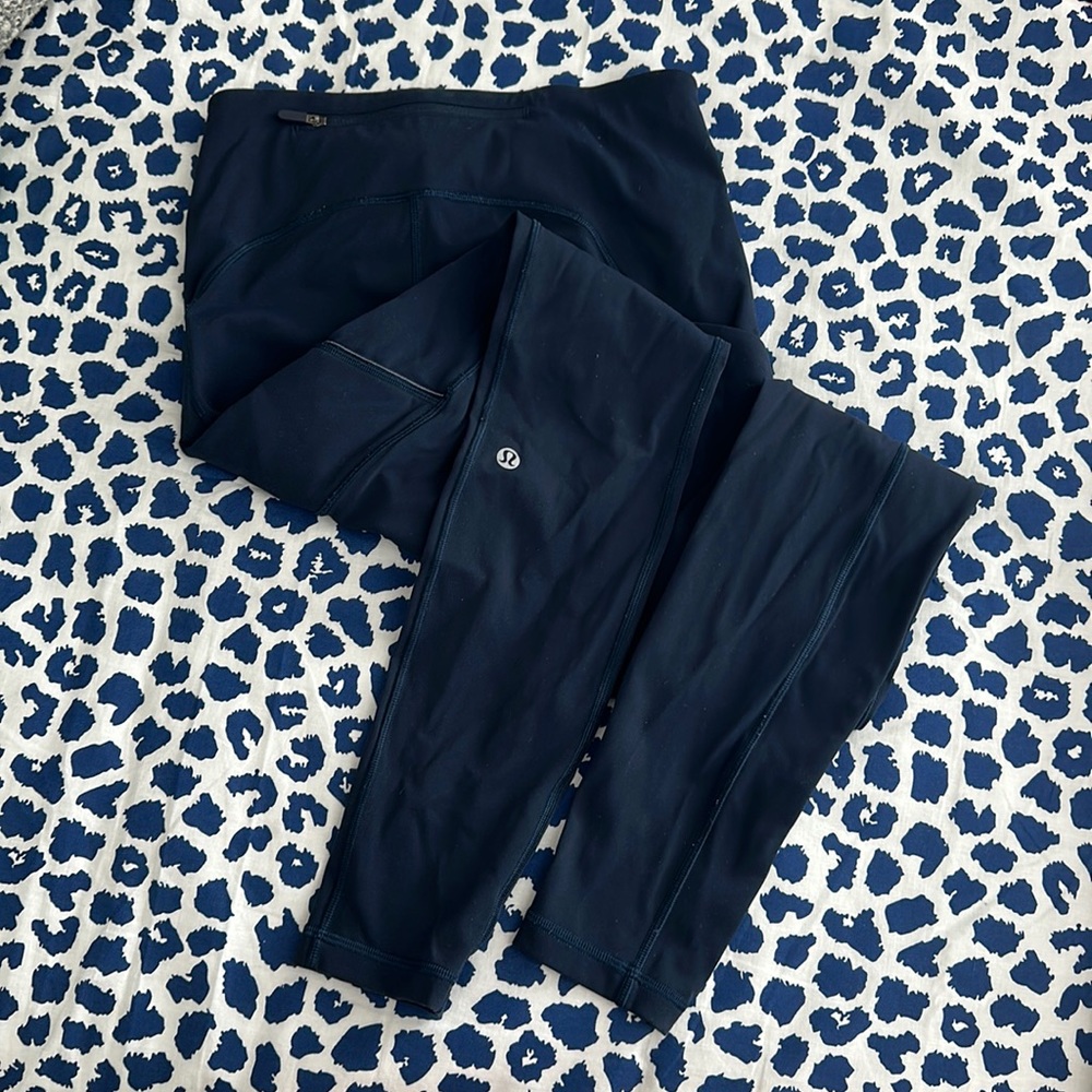 Lululemon fast and free leggings, 4, 28”, true navy